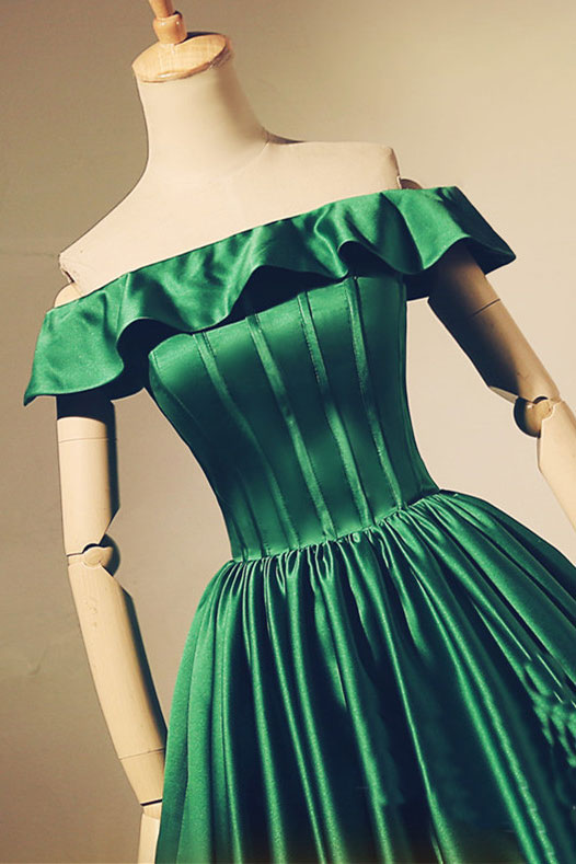 Simple green satin short prom dress, green homecoming dress shdress Simple green satin short prom dress, green homecoming dress shdress
