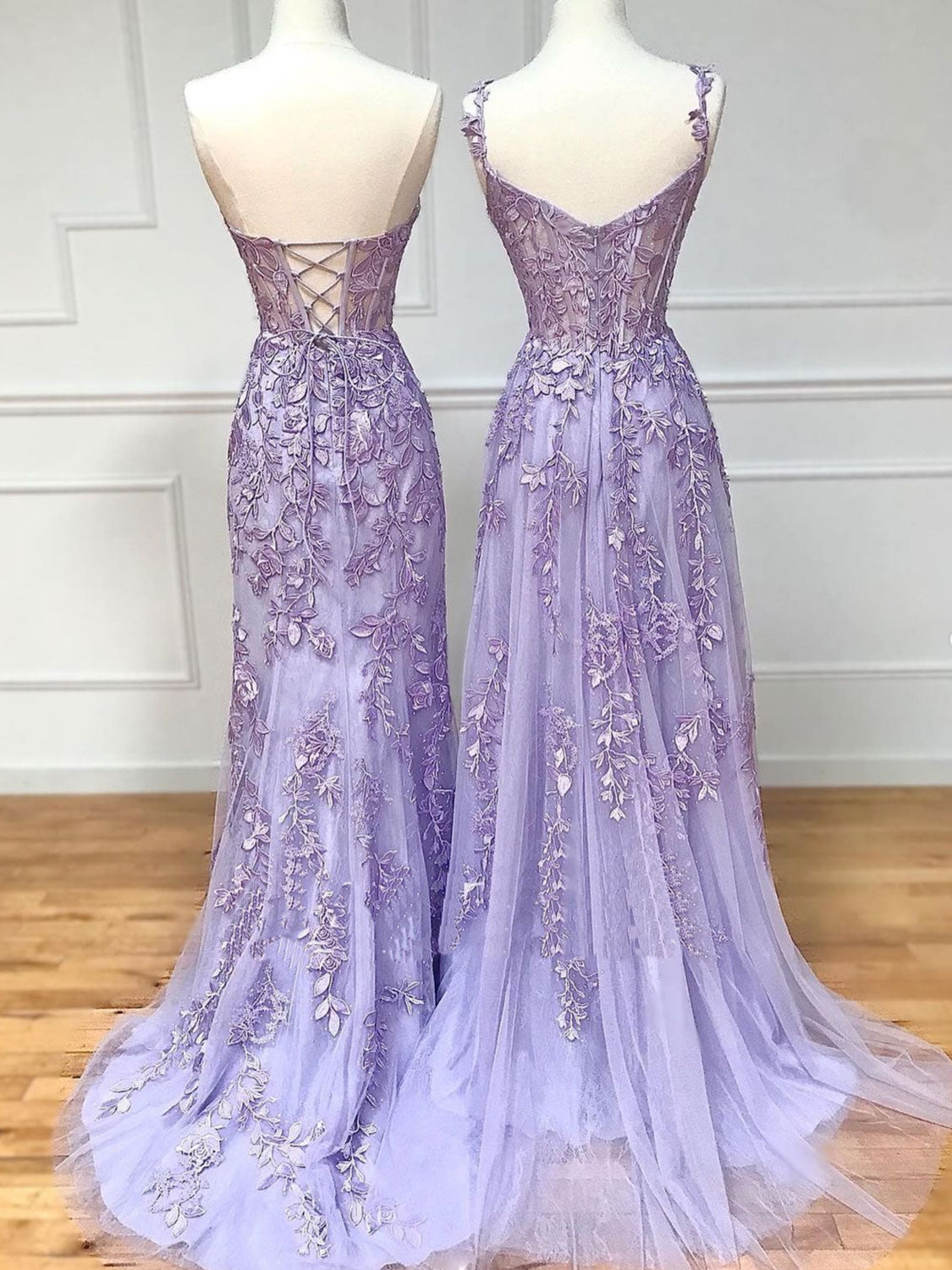 Weitese Dress Sweetheart Purple Floral Print Long Dress with Belt Prom Dress