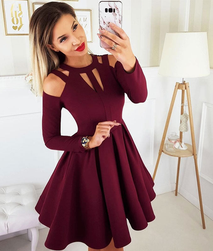 Simple burgundy short prom dress. burgundy homecoming dress Simple burgundy short prom dress. burgundy homecoming dress