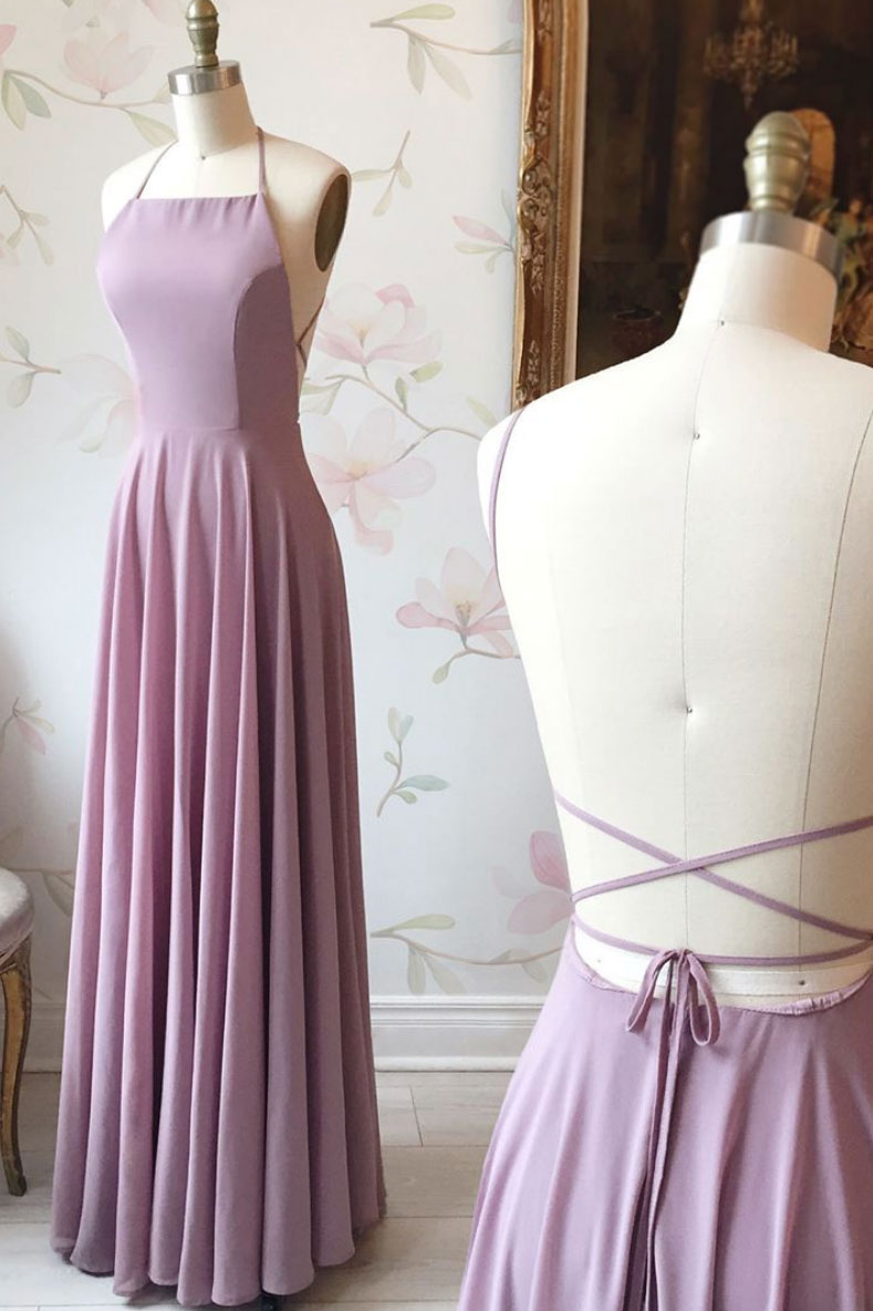Simple backless chiffon long prom dress, evening dress shdress Simple backless chiffon long prom dress, evening dress shdress