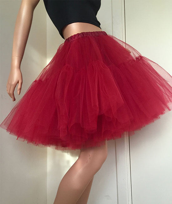 Cute red tulle skirt, tulle prom tulle skirt, homecoming tulle skirt - shdress