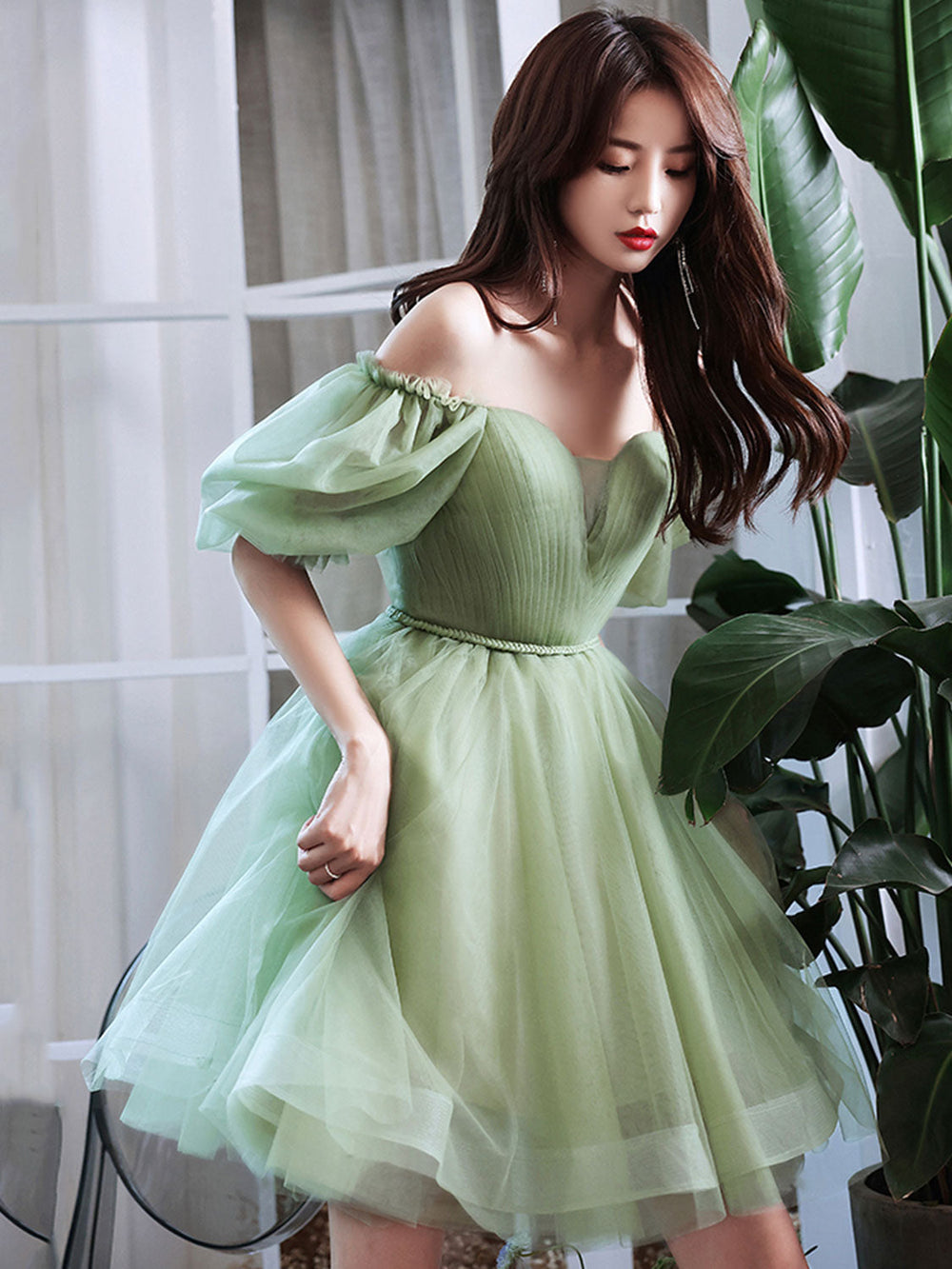 Green tulle short prom dress, green tulle homecoming dress shdress Green tulle short prom dress, green tulle homecoming dress shdress