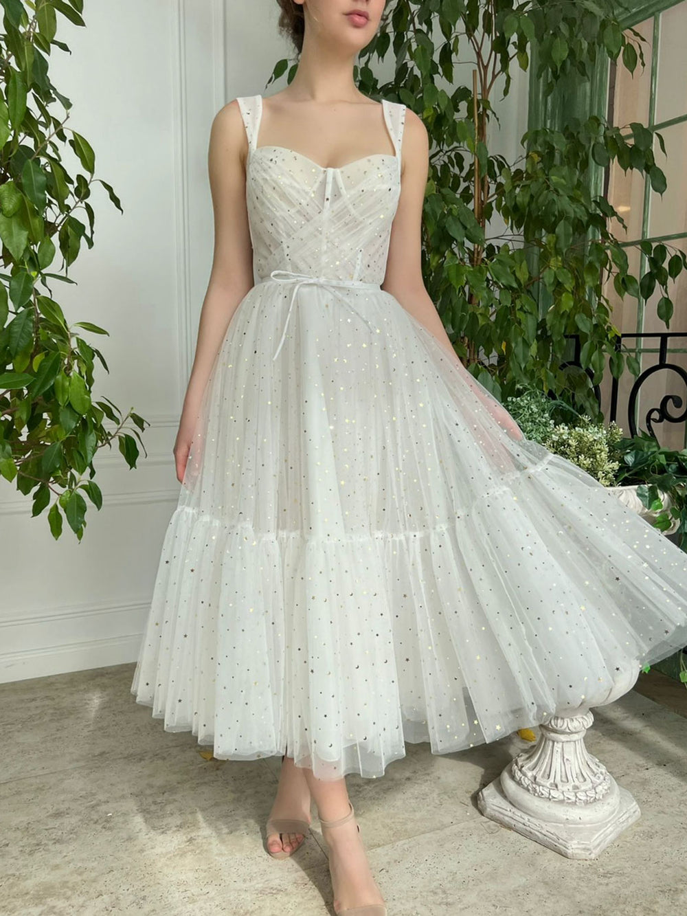 ivory sweetheart neck tea length prom dress ivory formal dress