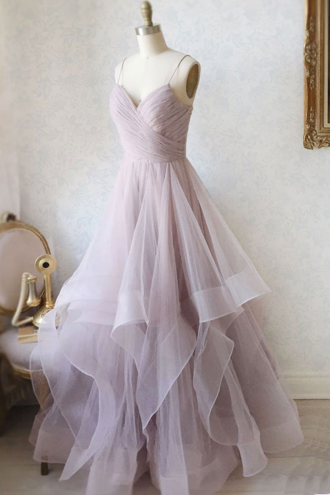 
                  
                    Simple sweetheart neck tulle long prom dress formal dress
                  
                