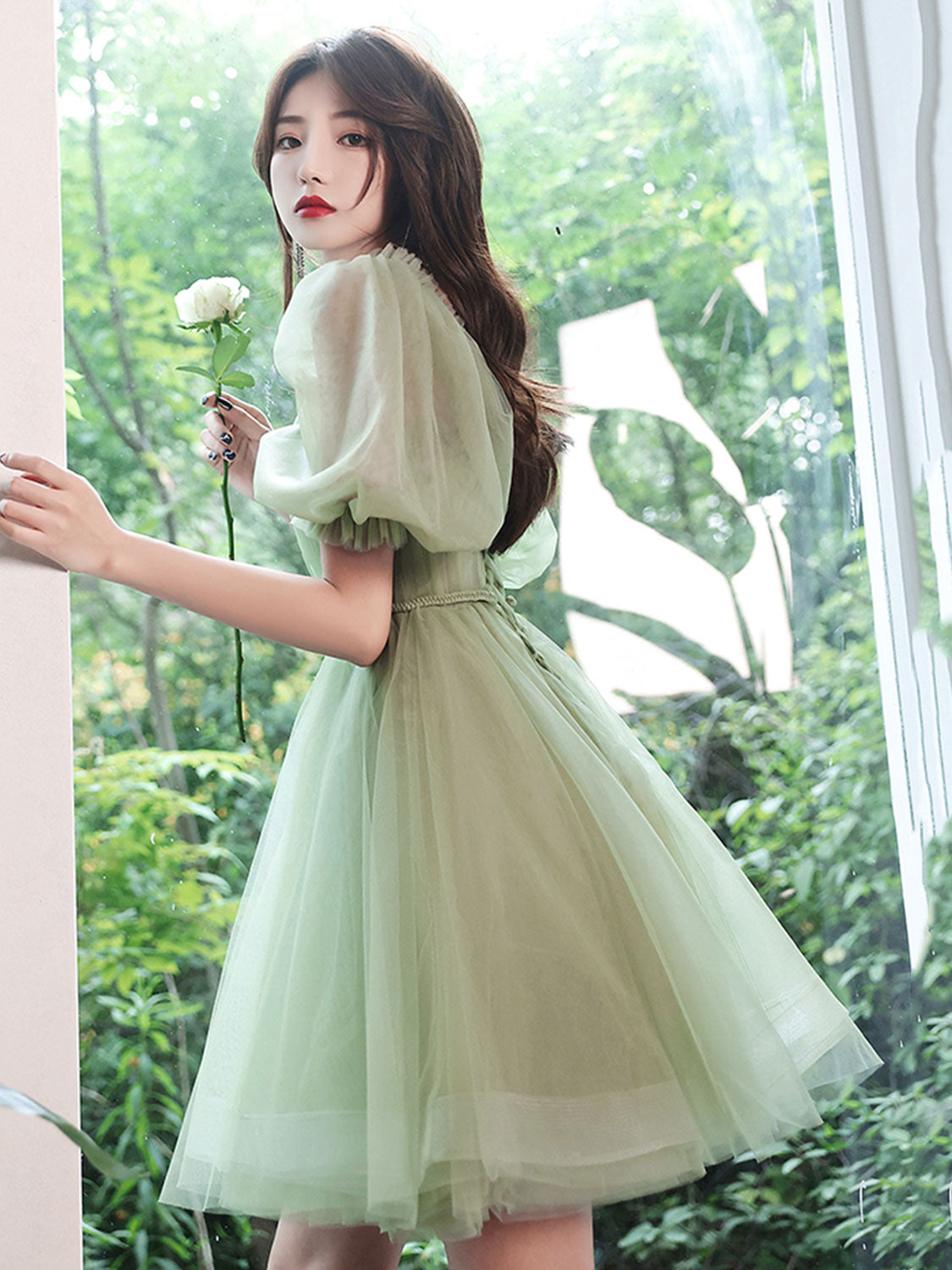 Green tulle short prom dress, green tulle homecoming dress shdress Green tulle short prom dress, green tulle homecoming dress shdress