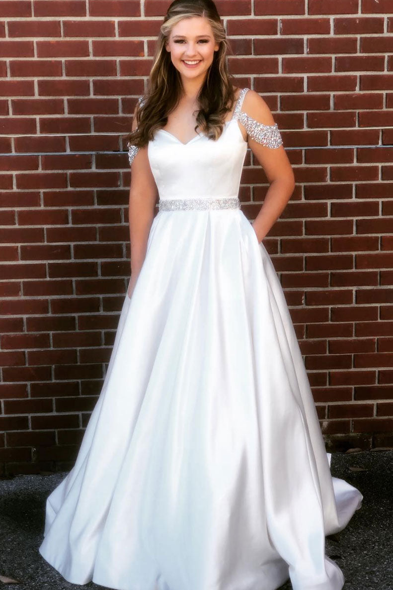 white long prom dress