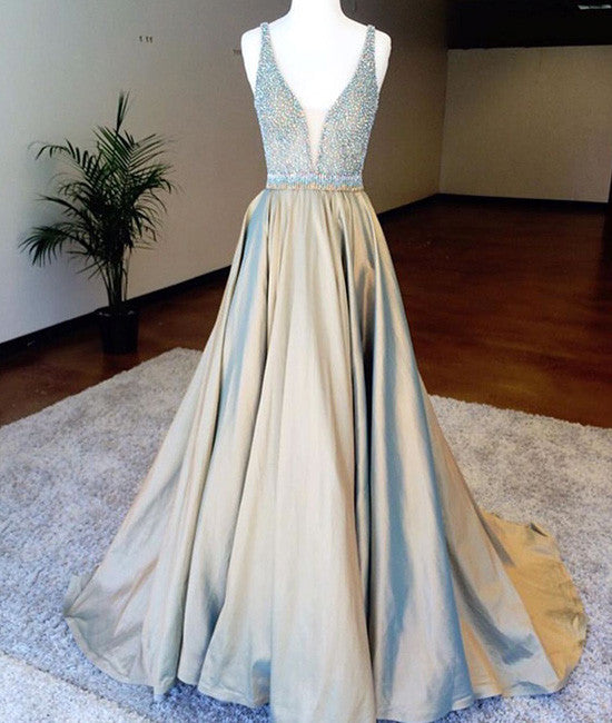 Unique sequin long prom dress, sequin evening dress - shdress