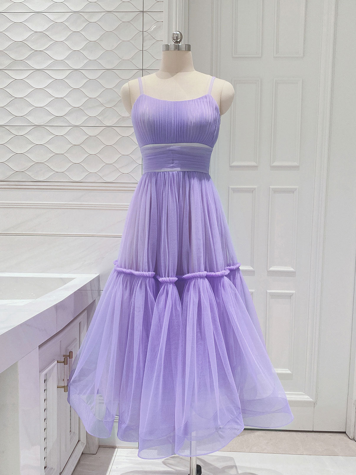 
                  
                    Simple purple short prom dress, purple homecoming dress
                  
                