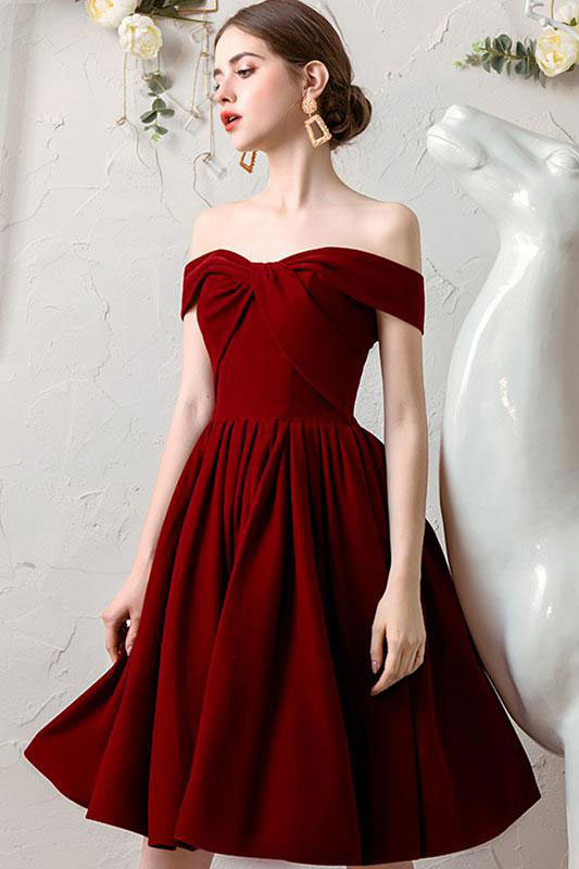 Simple burgundy chiffon short prom dress burgundy homecoming dress shdress Simple burgundy chiffon short prom dress burgundy homecoming dress shdress