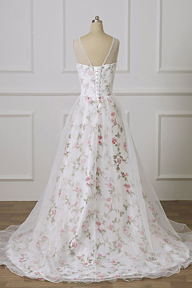 
                  
                    White sweetheart A line tulle long prom dress white formal dress
                  
                