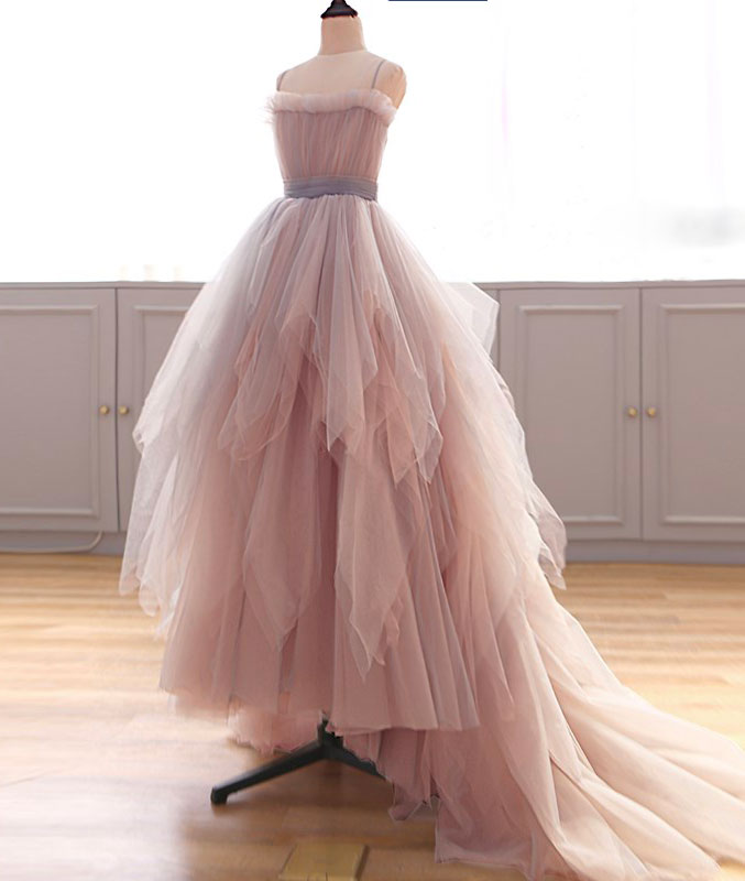 Unique tulle long prom dress, tulle long evening dress – shdress