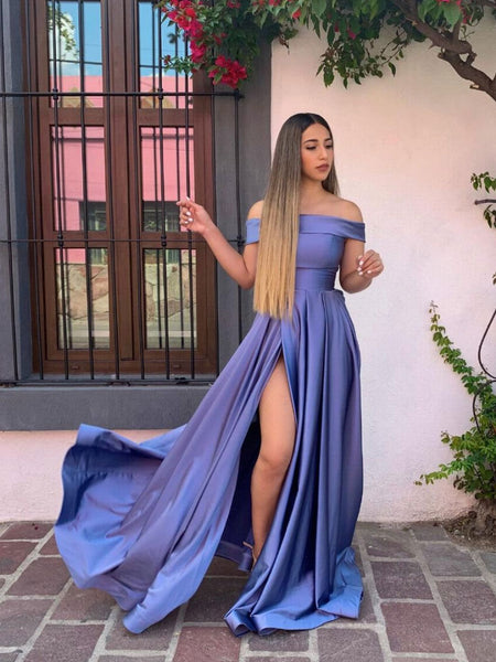 blue purple dress Simple off shoulder long prom dress, purple evening – shdress neck and cape sleeves Pearl belt, Renaissance girdle, Color:Ivory Red Rose Gold Dress