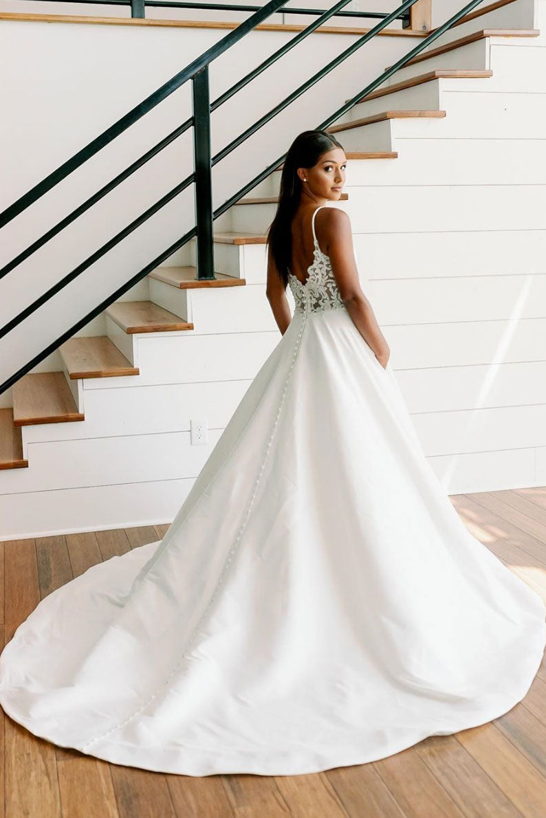 White v neck lace long prom dress white lace bridesmaid dress shdress White v neck lace long prom dress white lace bridesmaid dress shdress