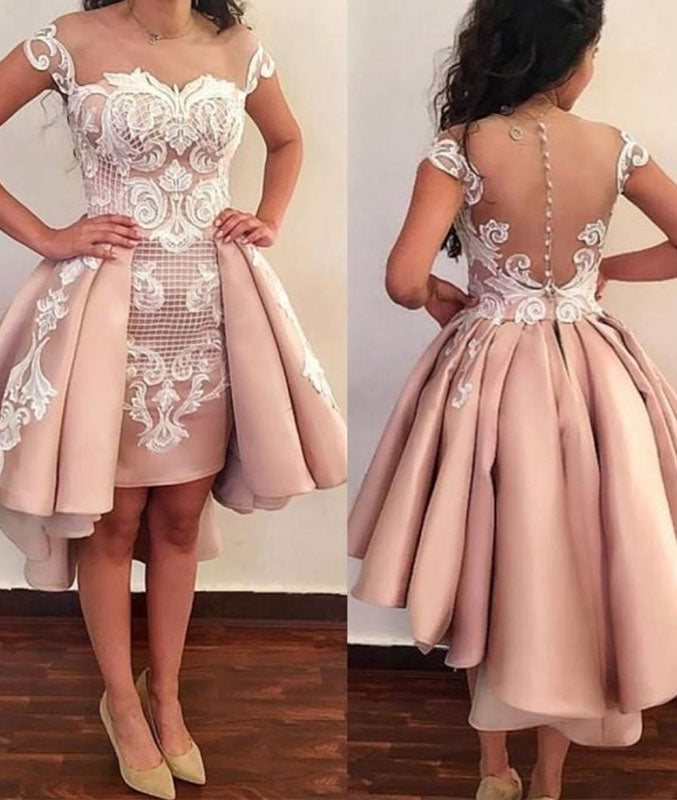 Pink lace short prom dress, pink homecoming dress shdress Pink lace short prom dress, pink homecoming dress shdress