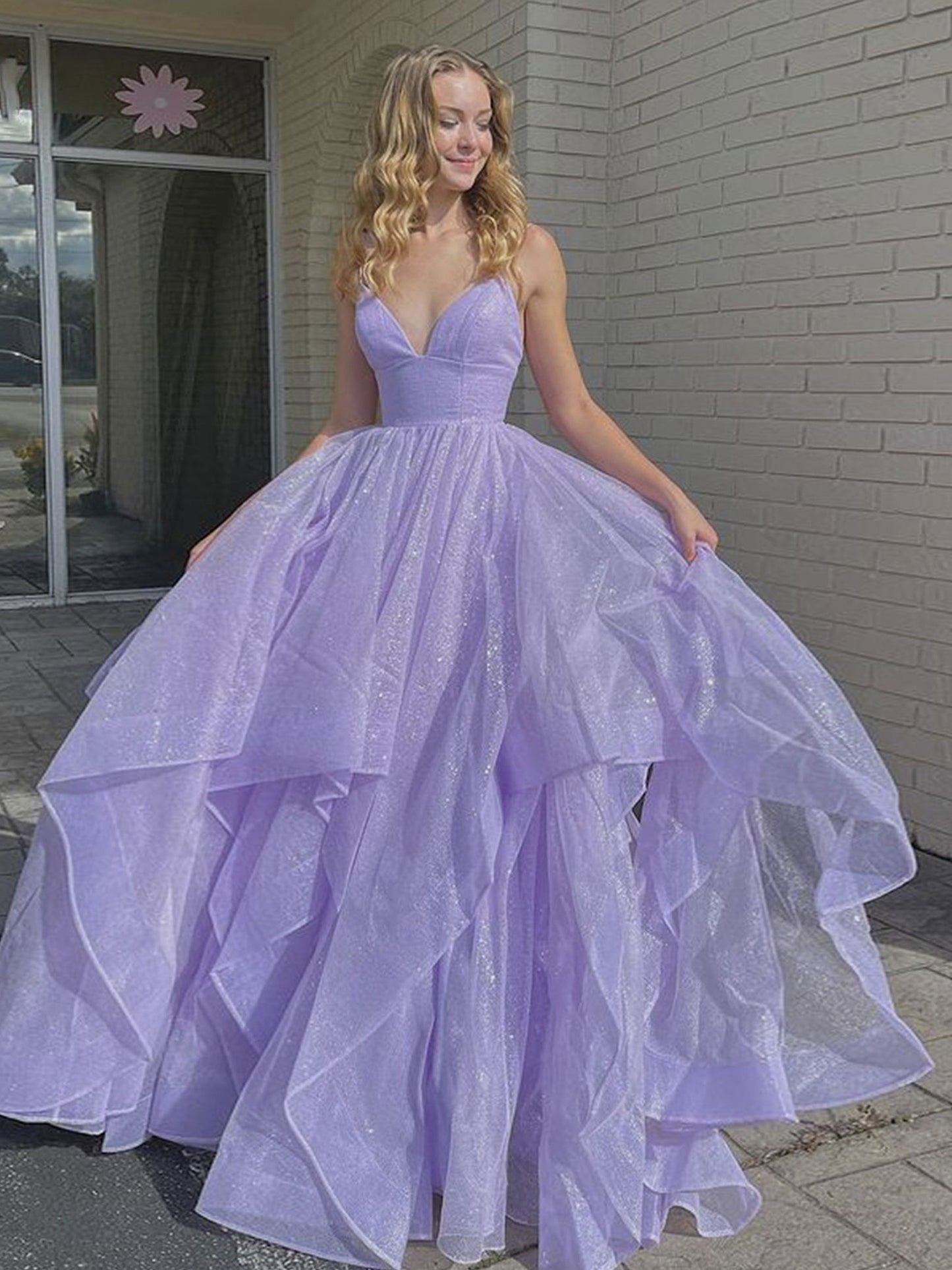 purple prom dress flowy Simple Purple Off Shoulder Tulle Long Prom Dress, Purple Graduation Dress US 6 / Custom Color