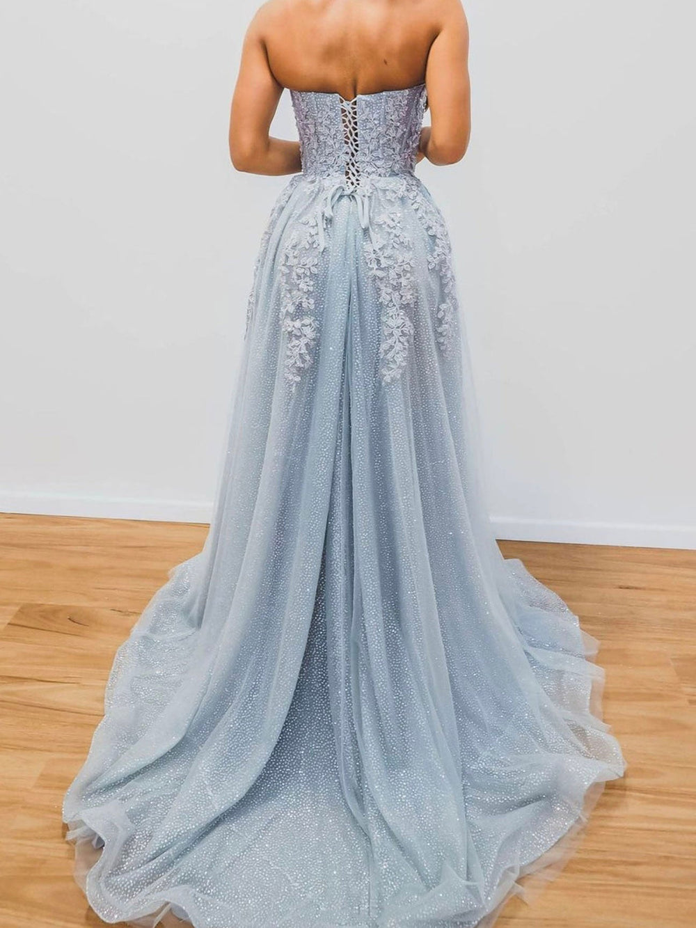 A-Line Sweetheart Neck Blue Long Prom Dresses, Blue Formal Graduation shdress A-Line Sweetheart Neck Blue Long Prom Dresses, Blue Formal Graduation shdress