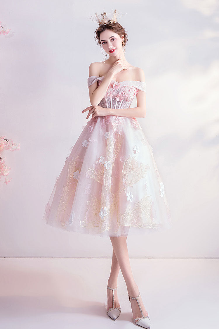 pink cocktail dress short Glamorous Short Pink Cocktail Dress Off-the-shoulder Glittery Prom Dre Newinlook