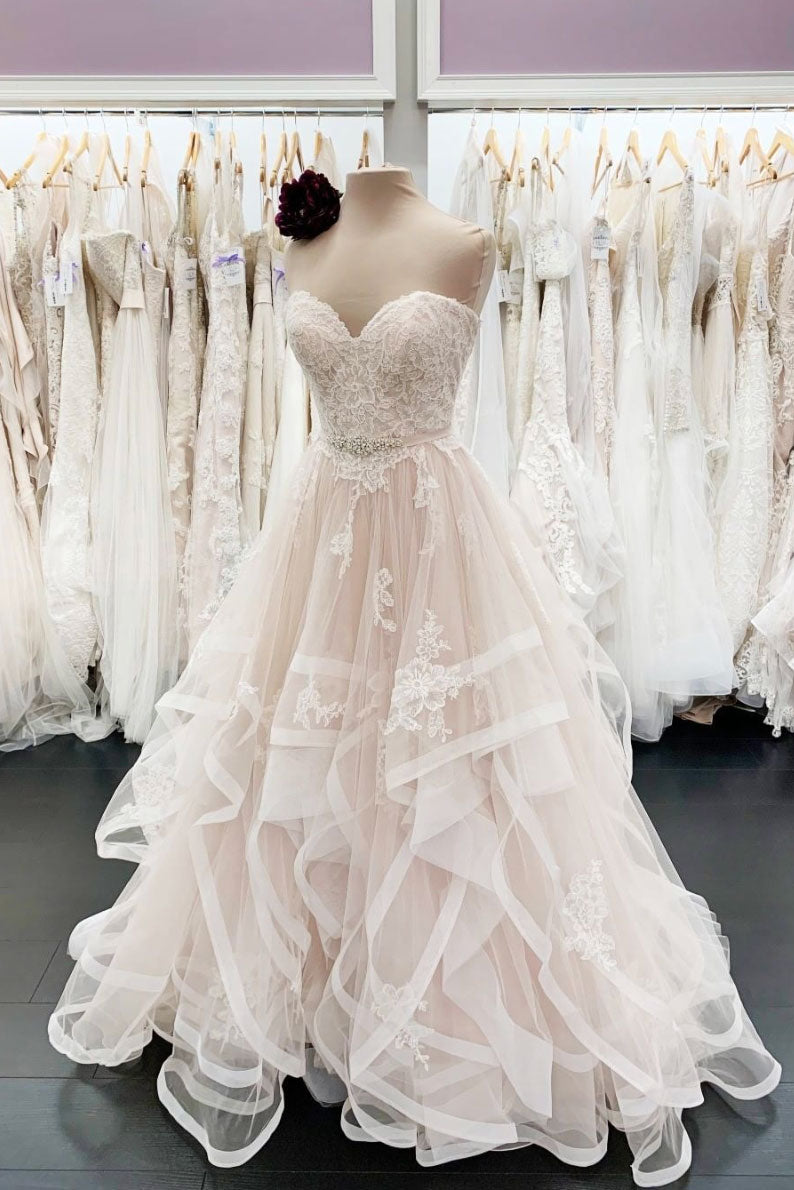 Light champagne tulle lace long prom dress champagne evening dress shdress Light champagne tulle lace long prom dress champagne evening dress shdress