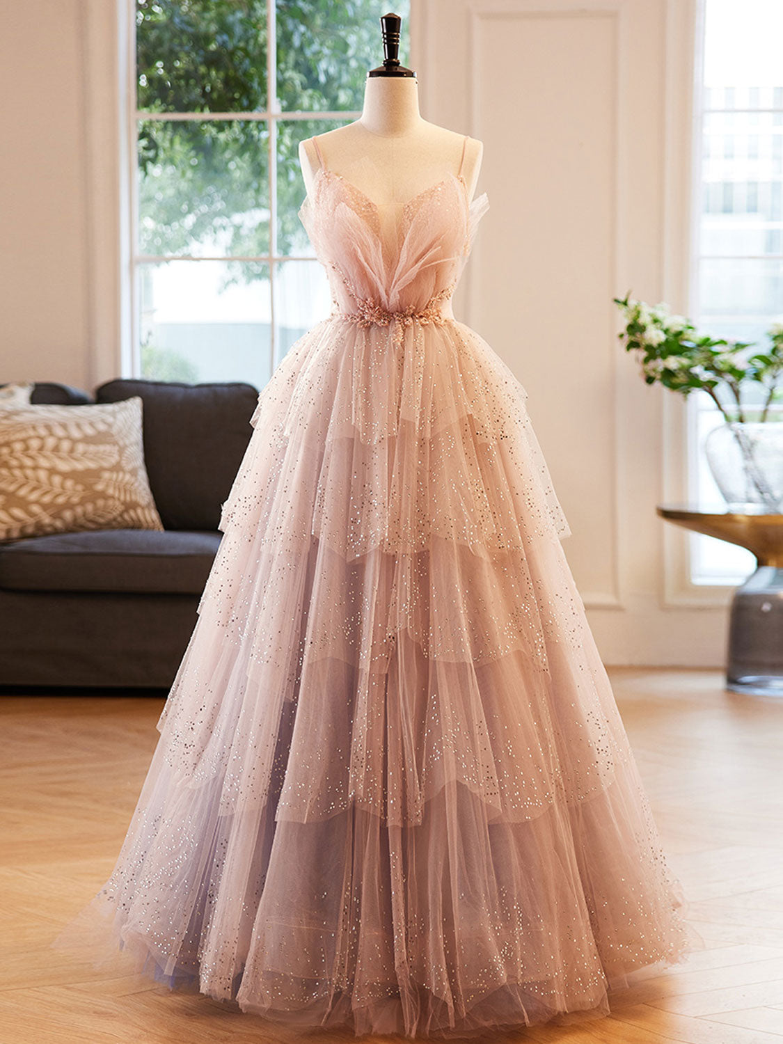 Champagne A-Line Beading Sequin Long Prom Dress, Champagne Formal Dres shdress Champagne A-Line Beading Sequin Long Prom Dress, Champagne Formal Dres shdress