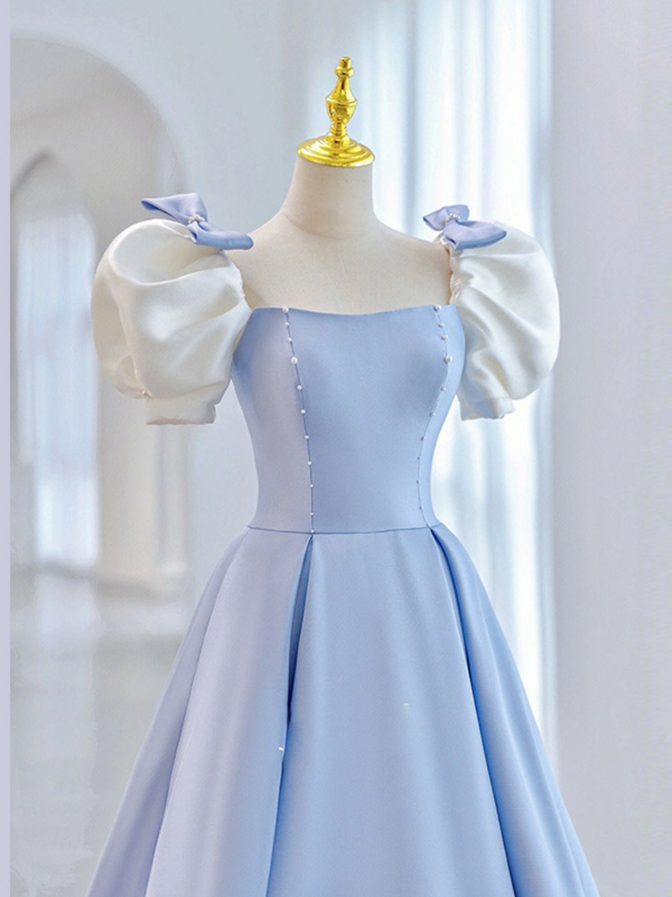 Blue Satin Long Prom Dresses, Blue Formal Graduation Dresses shdress Blue Satin Long Prom Dresses, Blue Formal Graduation Dresses shdress