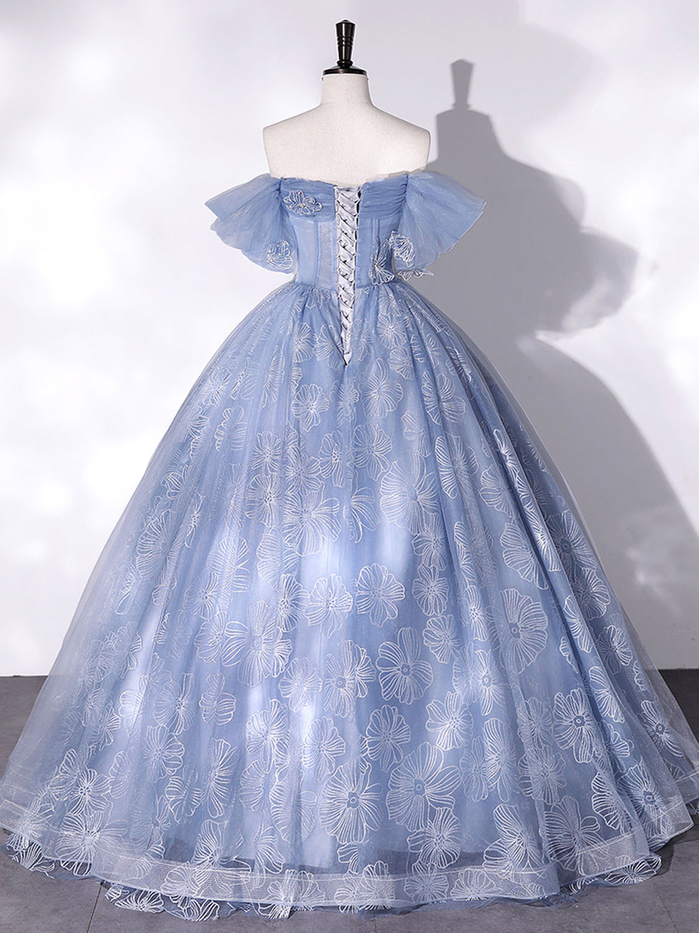 A-Line Sweetheart Neck Tulle Lace Long Prom Dress, Blue Sweet 16 Dress shdress A-Line Sweetheart Neck Tulle Lace Long Prom Dress, Blue Sweet 16 Dress shdress