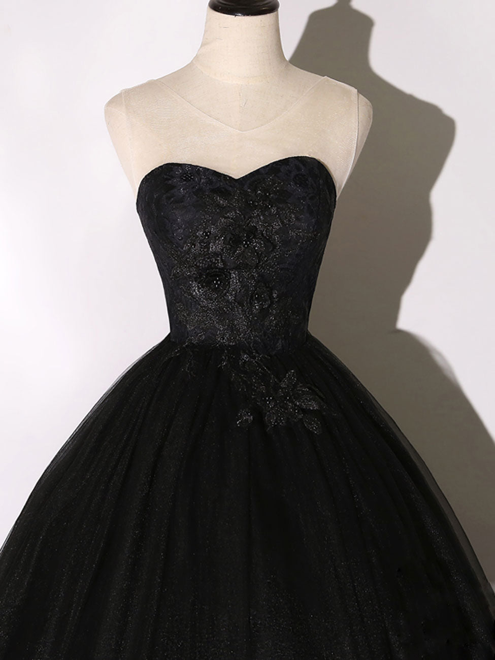 
                  
                    Black Long Prom Dresses, Black Lace Formal Evening Dress
                  
                