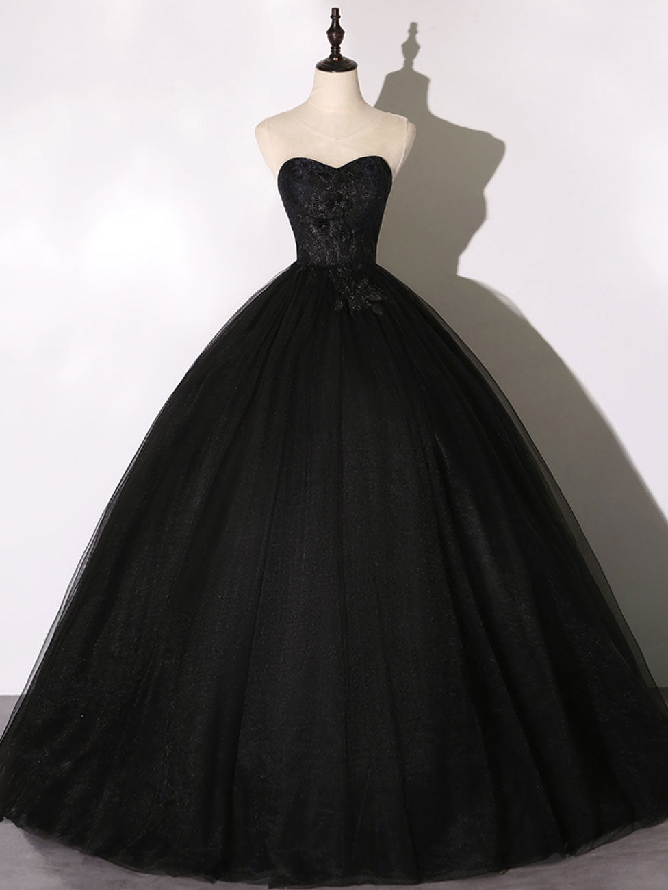 Black Long Prom Dresses, Black Lace Formal Evening Dress – shdress