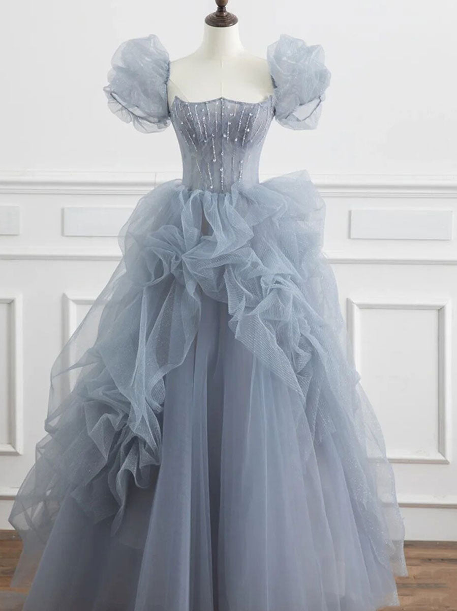strapless open back dress Grey Lace V Neck Tulle Long Prom Dress,Cheap Party Dresses on strapless open back dress Grey Lace V Neck Tulle Long Prom Dress,Cheap Party Dresses on