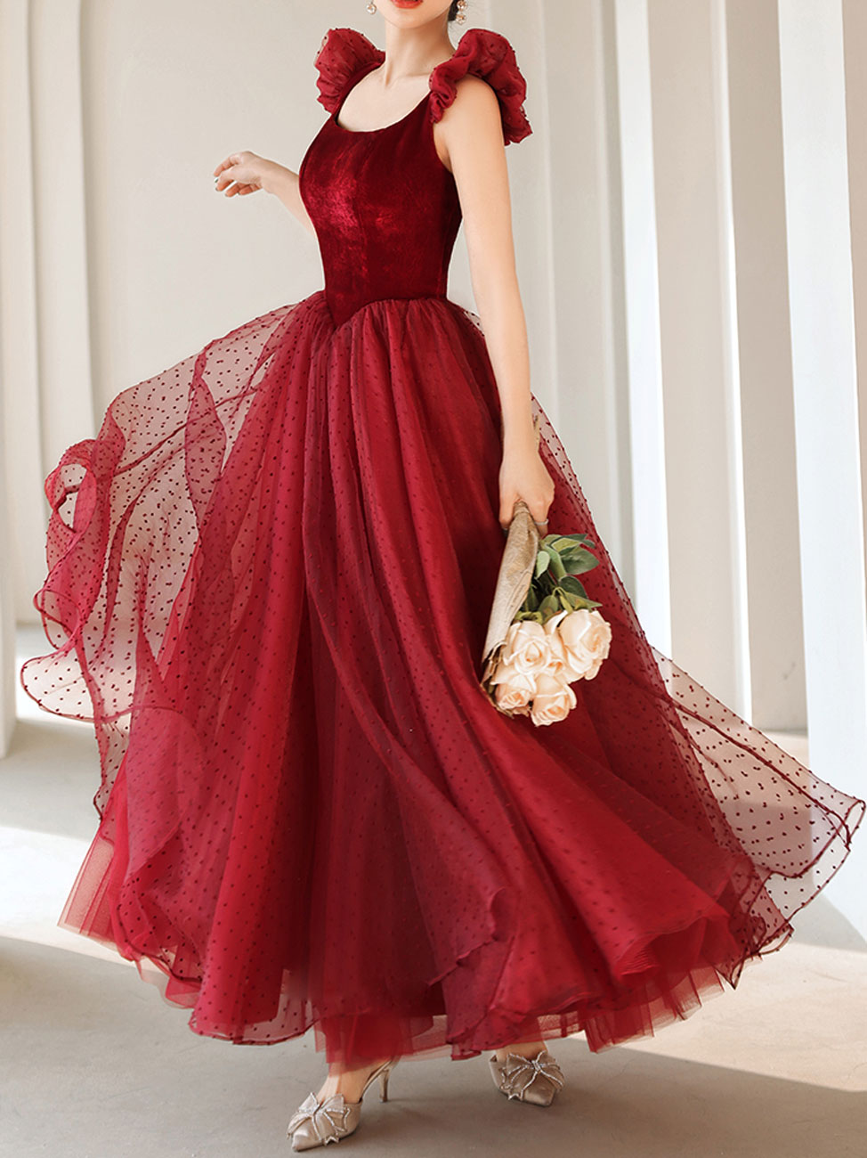 Burgundy Tea Length Prom Dresses, Burgundy Formal Bridesmaid Dresses shdress Burgundy Tea Length Prom Dresses, Burgundy Formal Bridesmaid Dresses shdress